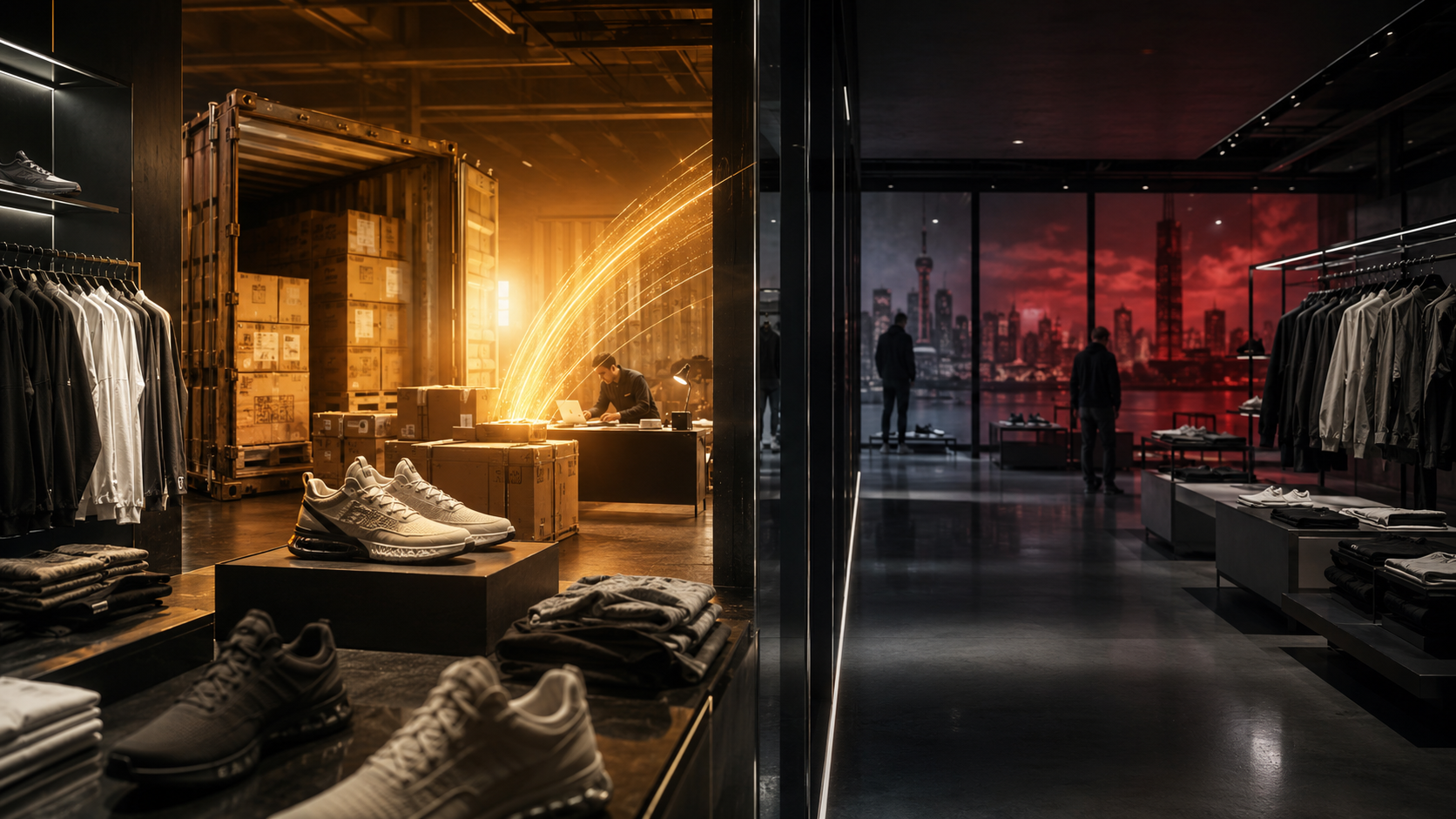 Nike-style margin and China weakness graphic with tariff relief and demand pressure