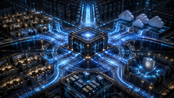 Frontier AI model, token efficiency, and enterprise workflow graphic