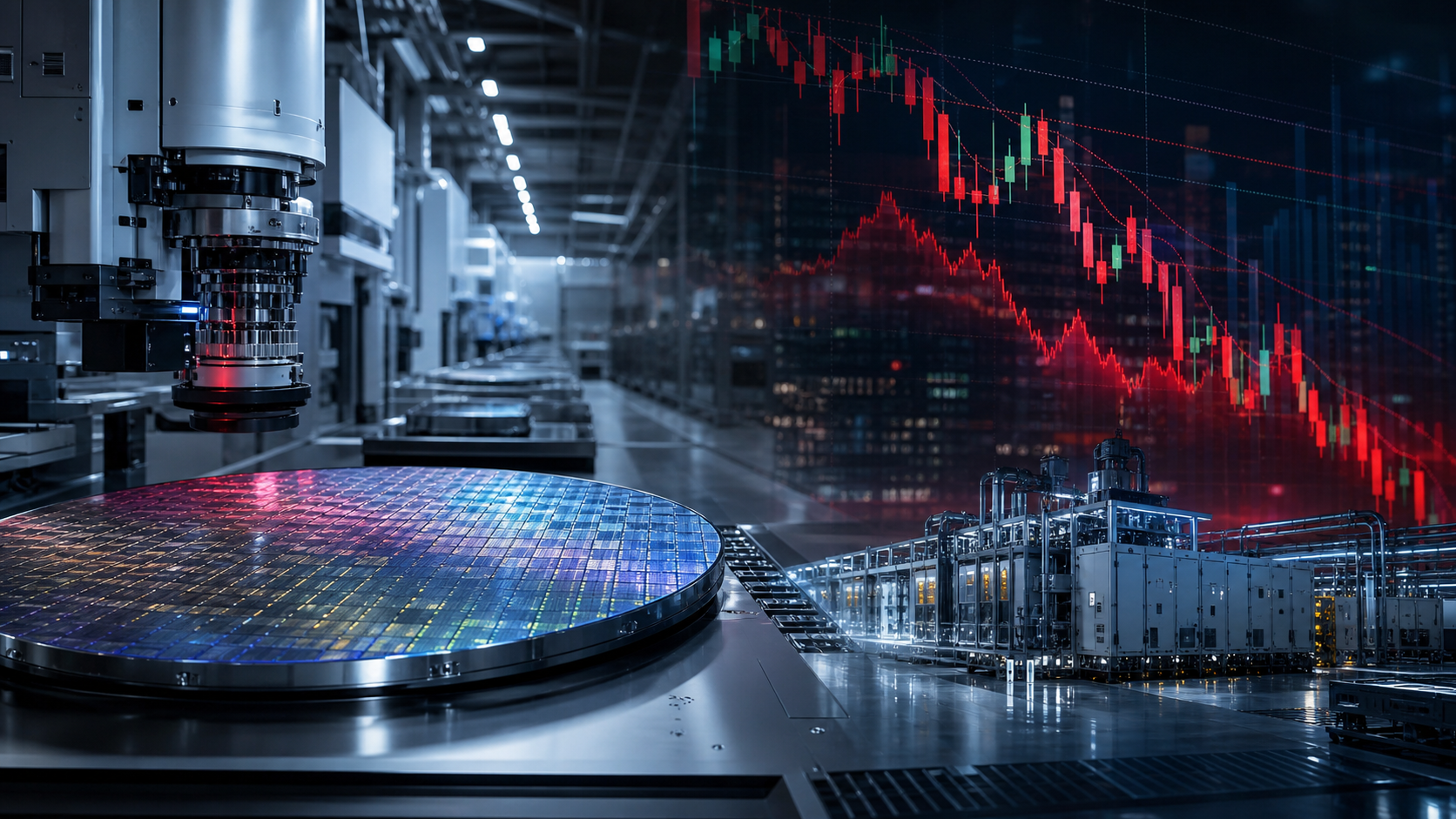TSMC earnings, a falling semiconductor index, and AI infrastructure capex pressure on a market dashboard