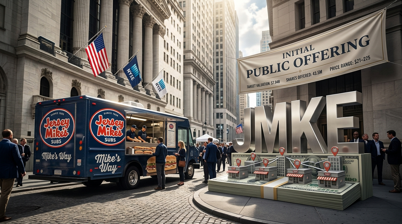 Jersey Mike’s IPO at up to $7.94B is a franchise-math bet: valuation hinges on sustaining high AUV while Blackstone sells into the public market insight cover