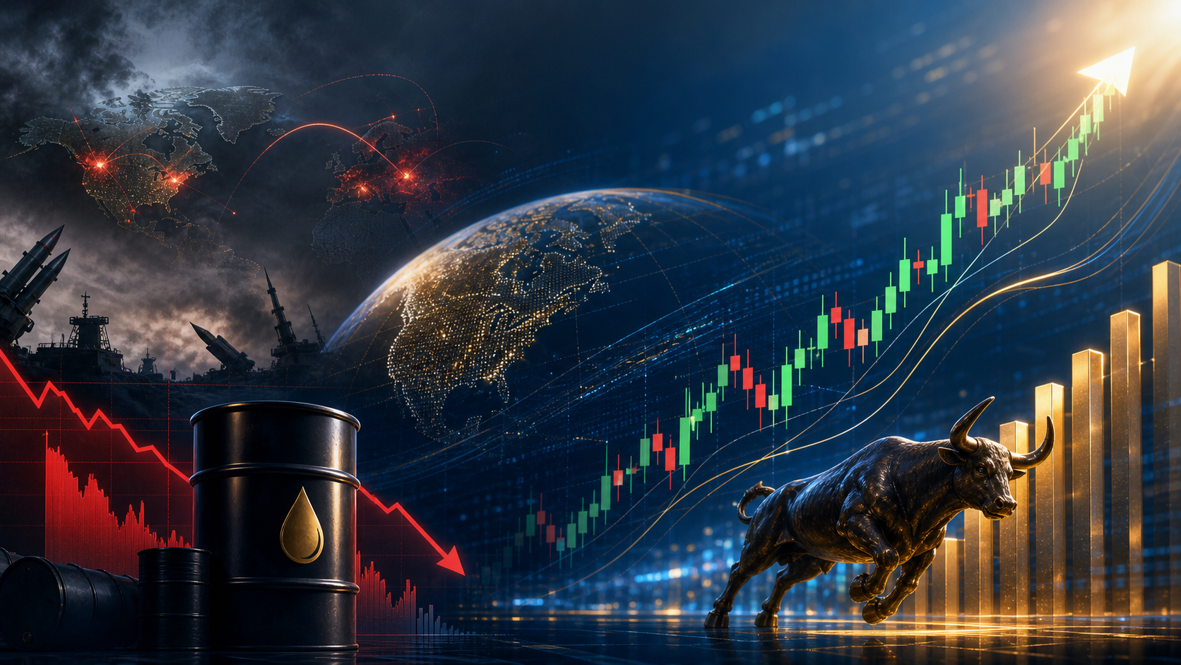 Bull market rising as oil prices fall and geopolitical tension eases