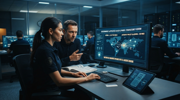 Abstract security-review and trusted-access illustration