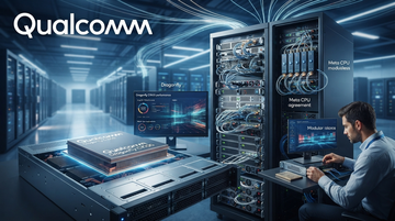 Qualcomm chip, software layer, and Meta server stack graphic