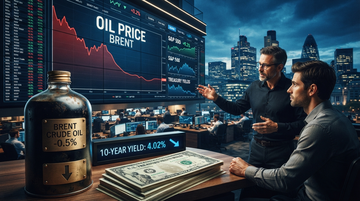 Risk relief graphic showing oil, yields, and equity markets stabilizing after geopolitical tension eases
