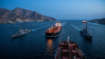 Strait of Hormuz oil transit, Gulf retaliation map, and energy-risk dashboard